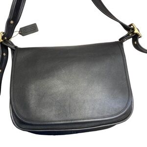 Coach 9951 vintage black leather Patricia’s legacy flap messenger bag turkey